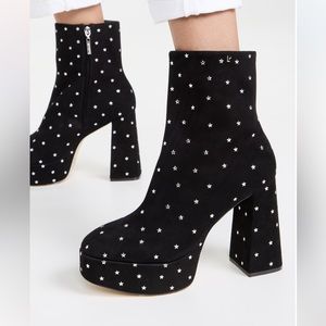 NWOT Larroude Dolly Platform Boots Black Stars Size 9